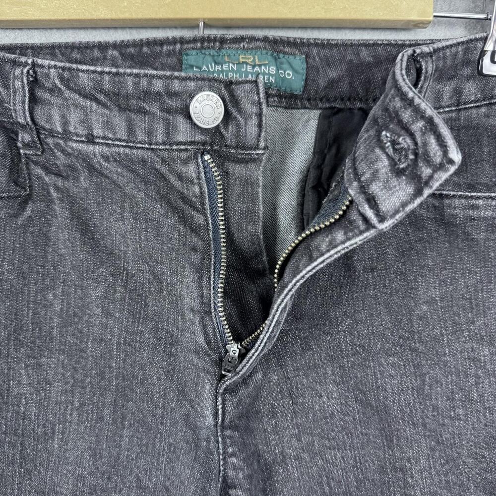 Lauren Jeans Co‎ Ralph Lauren Pants Womens 8 Charcoal Denim Slim Stretch Midrise - Picture 6 of 11